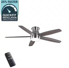 Home Decorators Ashby Park 60" White Color Changing Brushed Nickel Ceiling Fan