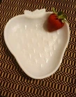 Vintage Hazel Atlas White Milk Glass Strawberry Candy Dish Trinket Tray