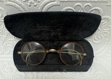Antique Eye Glasses Circular Rims Gold Filled With Original Case From Shawnee Ok