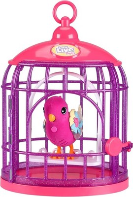 Little Live Pets - Lil' Vogel- & Vogelkäfig, neue leuchtende Flügel mit 20 + Geräuschen, ein