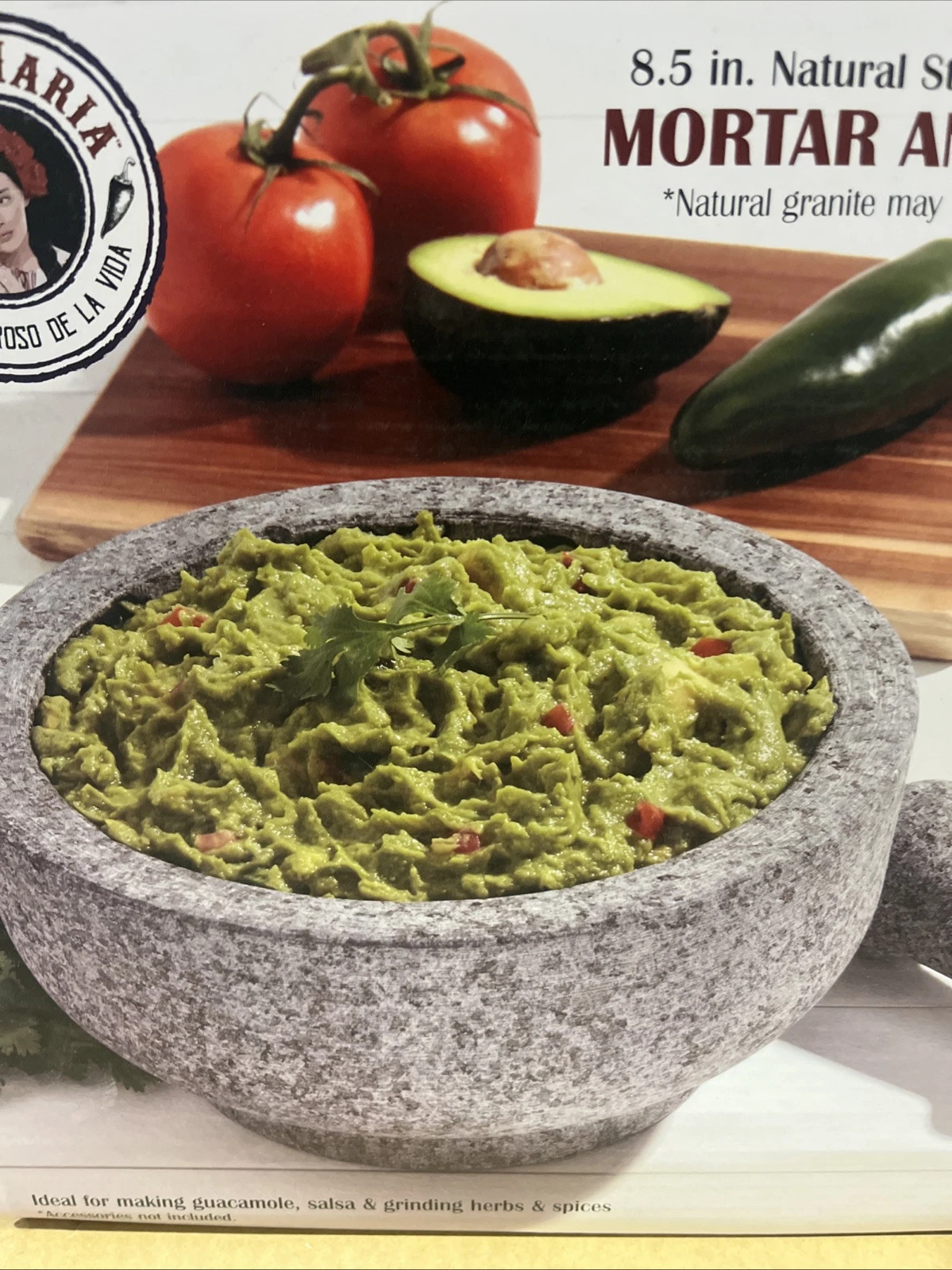 NEW Natural Stone 8.5 in Double Sided Mortar and Pestle FREE SHIPPING LOOK!
