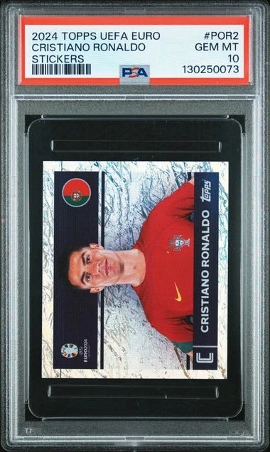 2024 TOPPS UEFA EURO 2024 STICKERS #POR2 CRISTIANO RONALDO PSA 10
