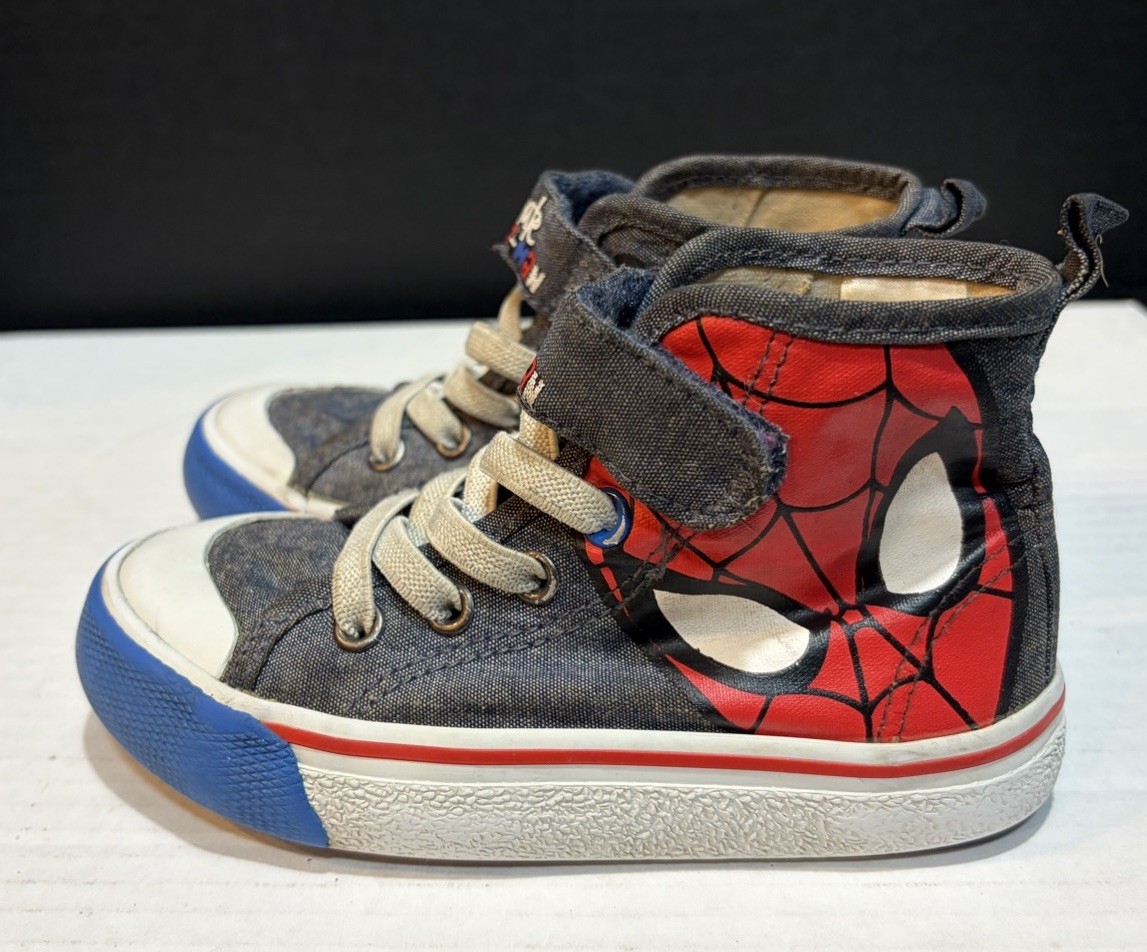Spiderman Marvel H&M High Top Shoes Size 8c Toddlers Crib thumbnail 2
