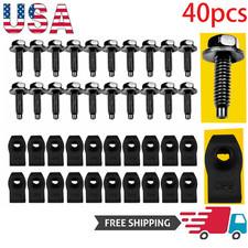 40pcs Fender Bolts U Nuts 5/16-18 x 7/8" x 3/4" Washer 1/2" Hex Head Kit Body