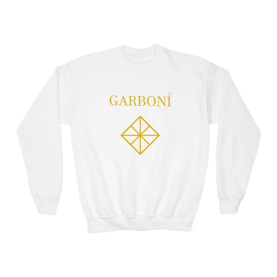 GOLD GARBONI GILDAN BOY'S Long Sleeve Sweatshirt BLACK/WHITE - Image 3 of 4