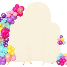 4ft,5ft,6ft Beige Set of 3 Spandex Arch Backdrop Cover