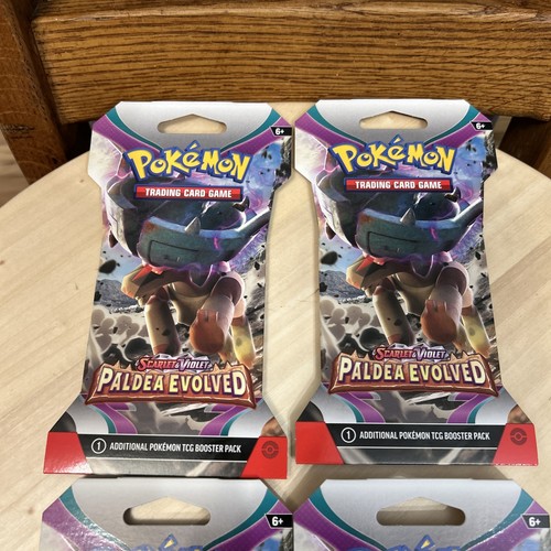 POKEMON SCARLET & VIOLET PALDEA EVOLVED SLEEVED BOOSTER PACK LOT OF 4 Brand New - Bild 2 von 14