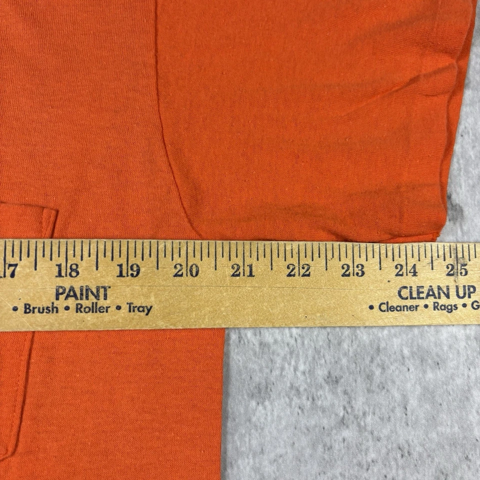 Camiseta Salvavidas Vintage Naranja Bolsillo Doble Cara Talla XL 70s 80s Foto 3 de 4