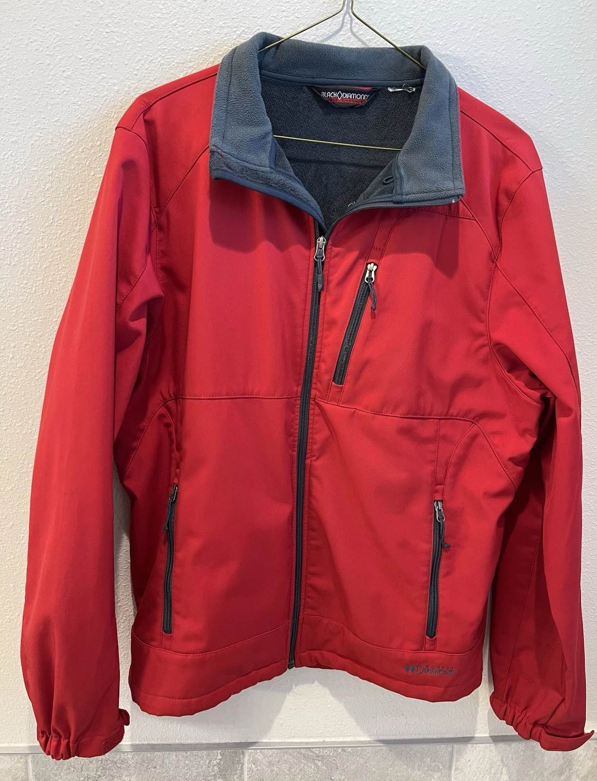 Black Diamond-Double Diamond Red Fleece Lined Ski/Snow Jacket Sz XL men’s