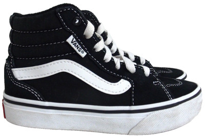VANS Filmore High Top Kids Black/White Suede/Canvas Sneakers  Size 12.0