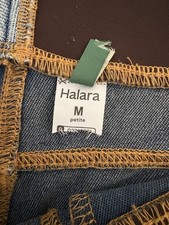 Halara High-Waisted Pocket Wide-Leg Medium Petite Blue with White Stripe