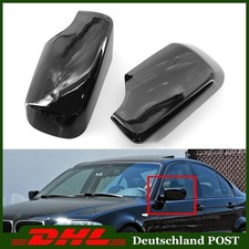2pcs Außenspiegelkappen Für BMW 3er E46 4 Türen 99-05 Spiegelabdeckung Schwarz