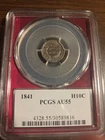 EDC Nuclear Series.  1841 Seated Liberty Half Dime H10C Red Core PCGS AU55