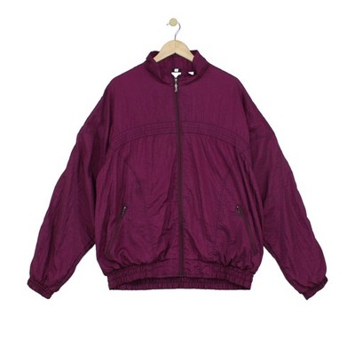 Vintage Rodeo Windbreaker Jacke Herren Gr. XL Burgund Retro Freizeit Oversized