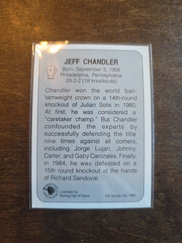 1991 AW Sports Premier Boxen #8 Jeff Chandler - Bild 2 von 2