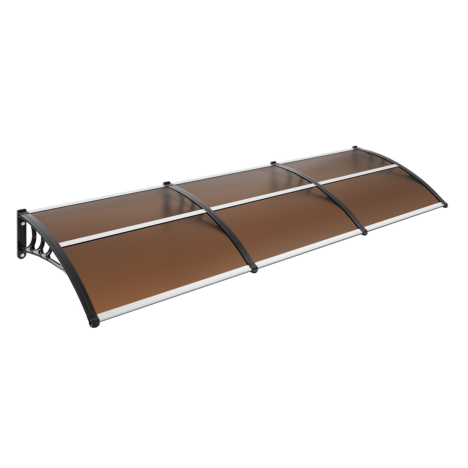 VEVOR Window Door Awning Canopy UV Rain Cover 38" x 117" PC Sheet Brown