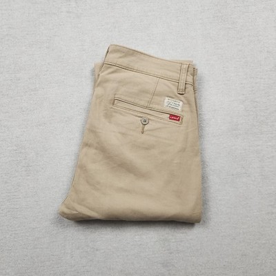 Levi's XX Herren Chino Hose W30 L30 Stoff Beige Slim Fit Tapered Stretch Casual