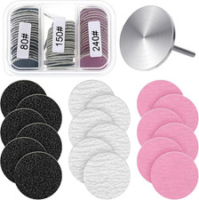 60Pcs Sanding Paper Discs with Metal Nail Drill Bit 25Mm,Sanding Disc Nail Drill