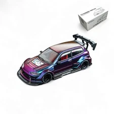 DCM 1:64 Kevmannz 1996 EG6 Hatchback Black Wheels - Chameleon - Short Spoiler