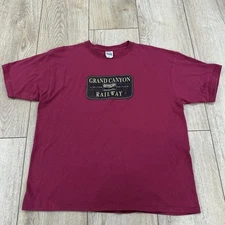 P.S.I T Shirt Men's Size XL Grand Canyon Railway Color Magenta Short Sleeve