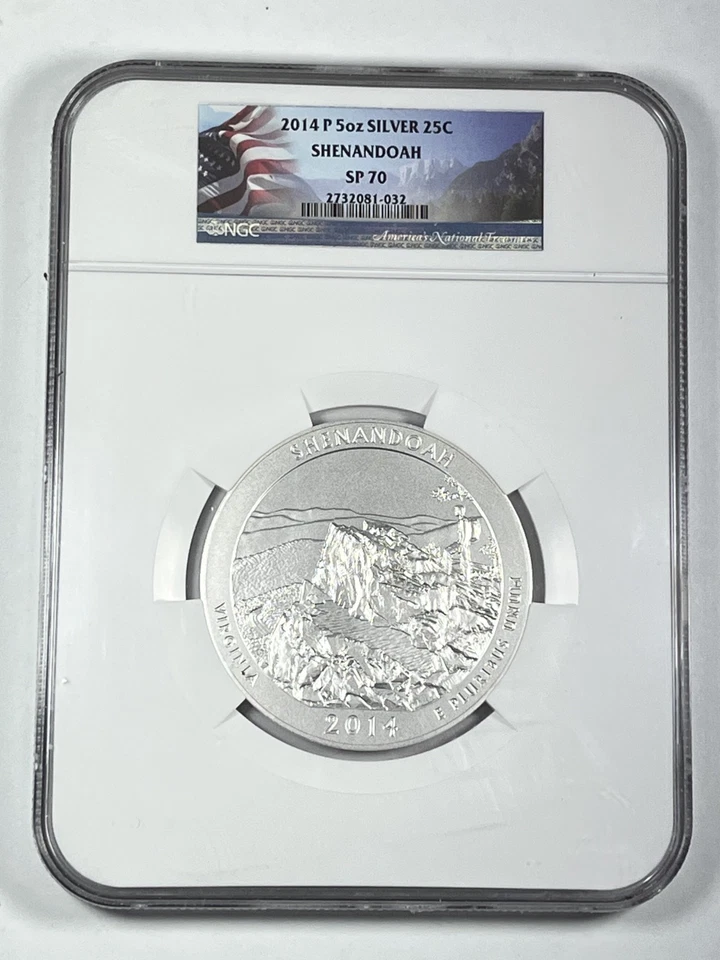 2014-P Shenandoah National Park ATB 5 oz Silver : NGC SP70 With Case - Image 2 of 4
