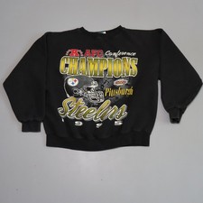 Vintage 1995 Pittsburgh Steelers Sweatshirt Large Short NFL Football 90s retro