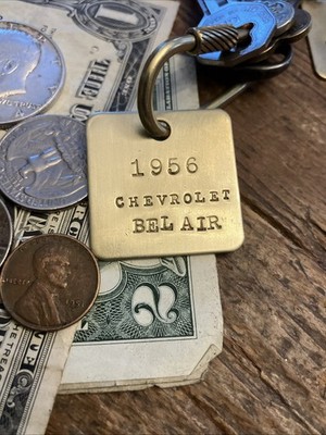 1956 CHEVROLET BEL AIR Brass Key Fob  56