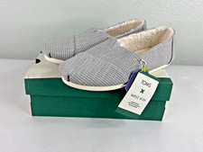 Toms Women Alpargata Slip On Shoe Waffle Knit Gray Fleece Casual Comfort NWT