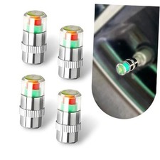 4 PCS Car Tire Pressure Monitor Valve Stem Caps, 3 Color Eye Alert Tire