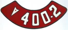 PONTIAC 400 2V AIR CLEANER DECAL 1958 - 1977 BONNEVILLE GRAND PRIX GTO LEMANS