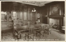 RPPC England UK Devon Royal Hotel Bideford Kingsley Room real photo postcard