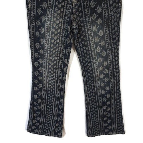 12K Overalls Teen Girls Size 16 Blue Denim Hippie Pattern 6 Pocket Cotton Blend - Imagen 3 de 16
