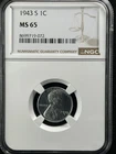 1943-S 1C  Lincoln Wheat One Cent NGC MS65   8699719-072