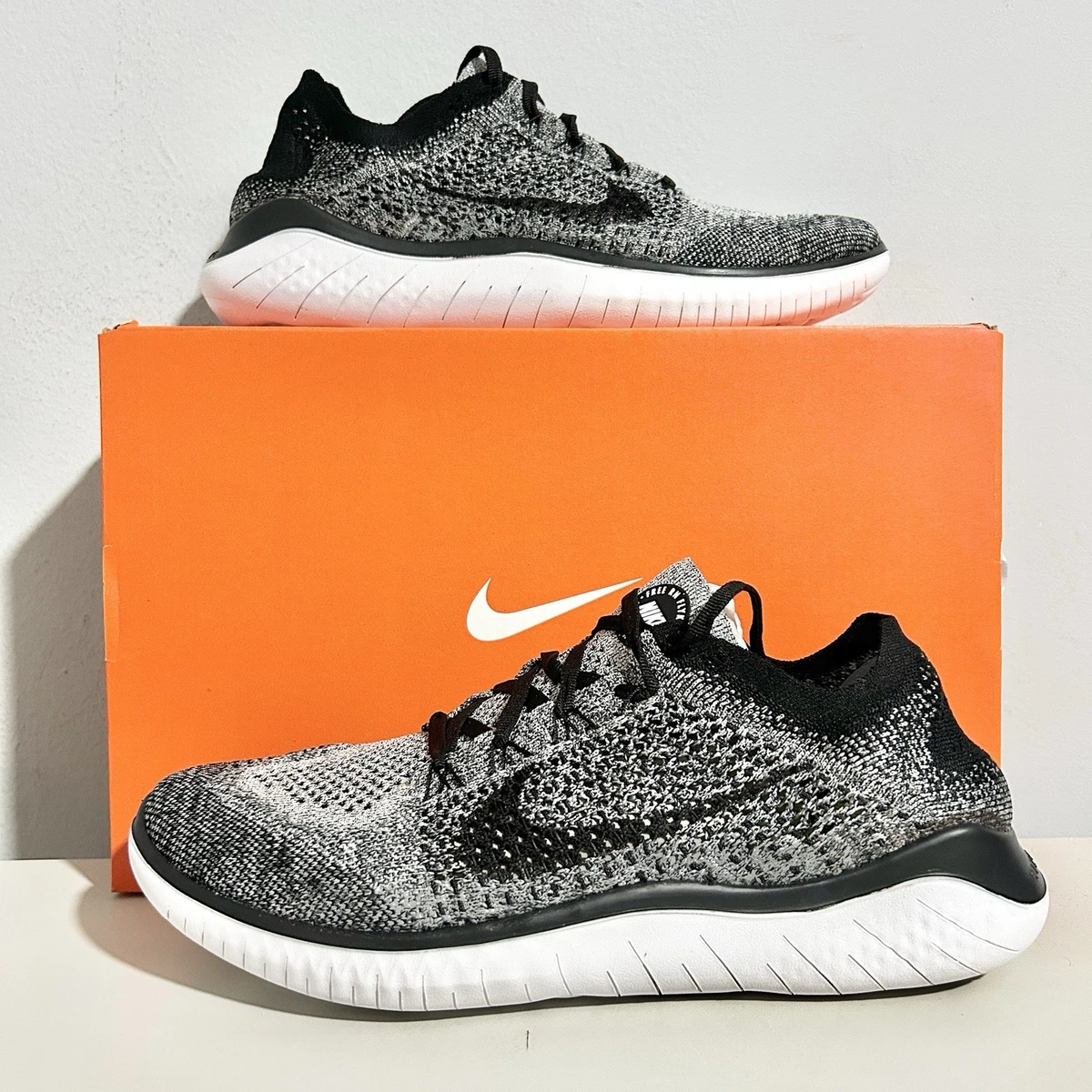 Nike Free RN Flyknit 2018 “Black White” Men’s Size 9 Lifestyle Running Shoes Nike Free Rn Nn Road Running Shoes - Black | Editorialist main image 3