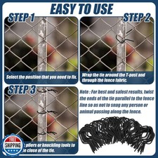 Hicarer 400 Pcs T Post Clips Metal Wire Fence Clips Galvanized Steel Tie Ez T...