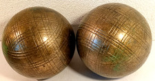 2  BOCCE IN METALLO -GIOCO BOCCE-VINTAGE-D'EPOCA-COLLEZIONE-USATE