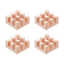 4 Pcs Copper Heatsink 8x8x4mm, Heat Sink Cooler Radiator for Raspberry Pi