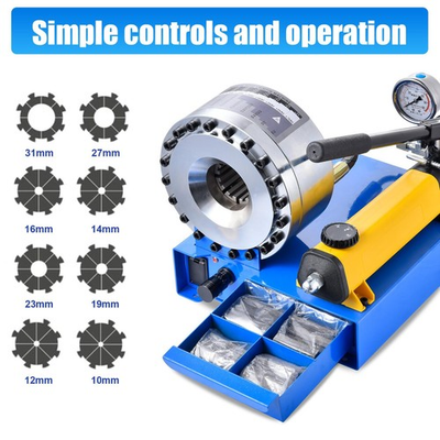 #ad High Pressure Manual Hydraulic Hose Crimper Hose Pipe Crimping With 8 sets Molds $432.39