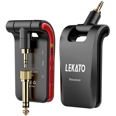 Wireless Guitar System 2.4GHz Rechargeable Audio Wireless Transmitter Receive...