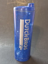 NEW Dutch Bros Coffee 24oz Hot Cold Drink Tumbler Blue Space Galaxy