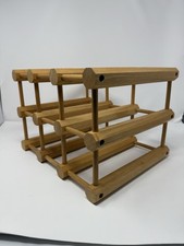 Wine Rack Solid Wood Wine Storage Racks Countertop 6 Bottle Wooden Stackable