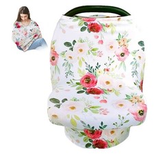 Carseat Cover / Nursing Cover / Shop Cart Cover / High Chair Cover PInk Floral