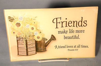 Glass Tray Friends Make Life More Beautiful Illustrated Tray Proverbs 17:17