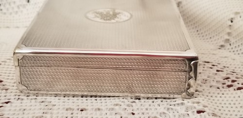 "ANTIGUO ESTUCHE CON BISAGRAS PLACA PLATEADA CAJA cigarrillos 4,75"" x 3 5/8"" x 1""" - Imagen 4 de 7