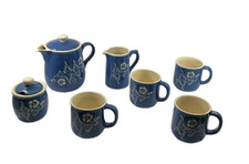 BETBY COE  9 PIECE HANDMADE POTTERY TEA SET SH57