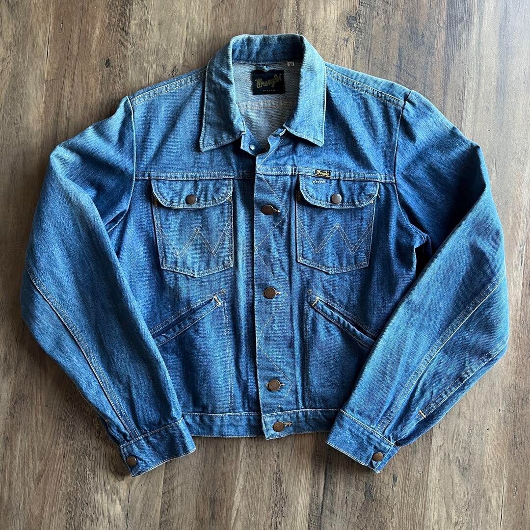 Wrangler 124Mj Denim Jacket 70S Vintage Specs Men'S Size S