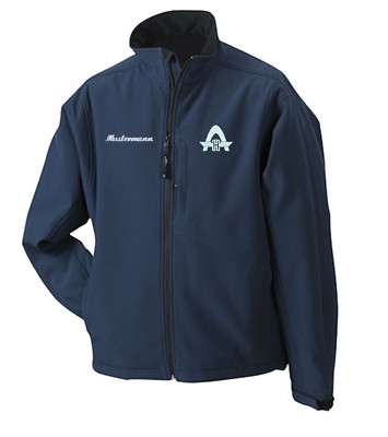 Softshell-Jacke, Freizeitjacke bestickt mit ''Hanomag''-Logo und eig. Namenszug