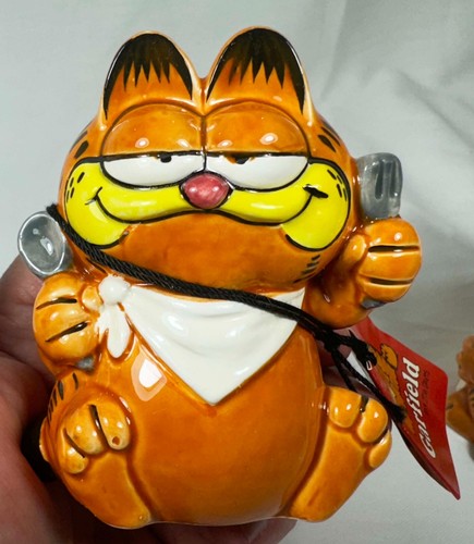 1981 Garfield Salt & Pepper Shakers - mint with original box (E-5912) vintage - Imagen 6 de 14