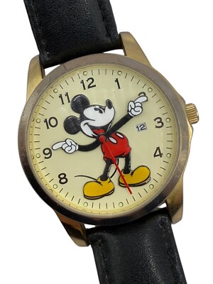 Disney Mickey Mouse Watch Large Face Date Moving Hands MCK647 New Battery 