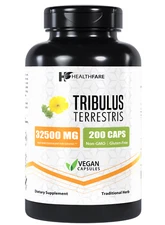 Healthfare Tribulus Terrestris 32,500mg 200 Caps High Potency Herbal Supplements